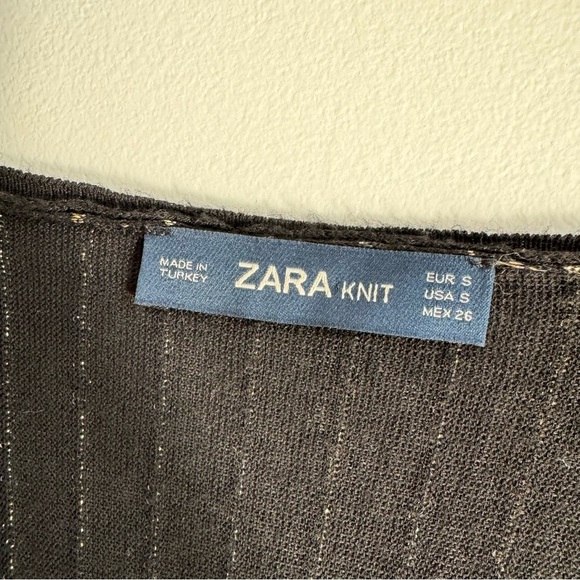 ZARA Knit Gold Metallic Short Dress Size S - Picture 11 of 12